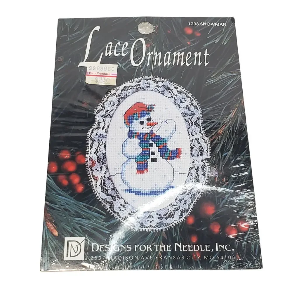 New Designs for the Needle Inc. Lace Ornament 1238 Snowman